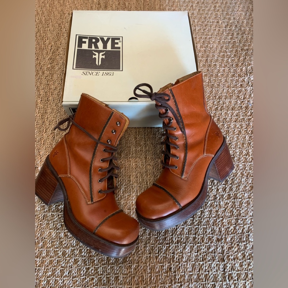 Frye Platform Y2K Vintage Boots size 8.5 - Picture 2 of 12